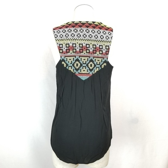 Anthro Lovestitch sz S high-low tank cross stitch - Picture 2 of 8